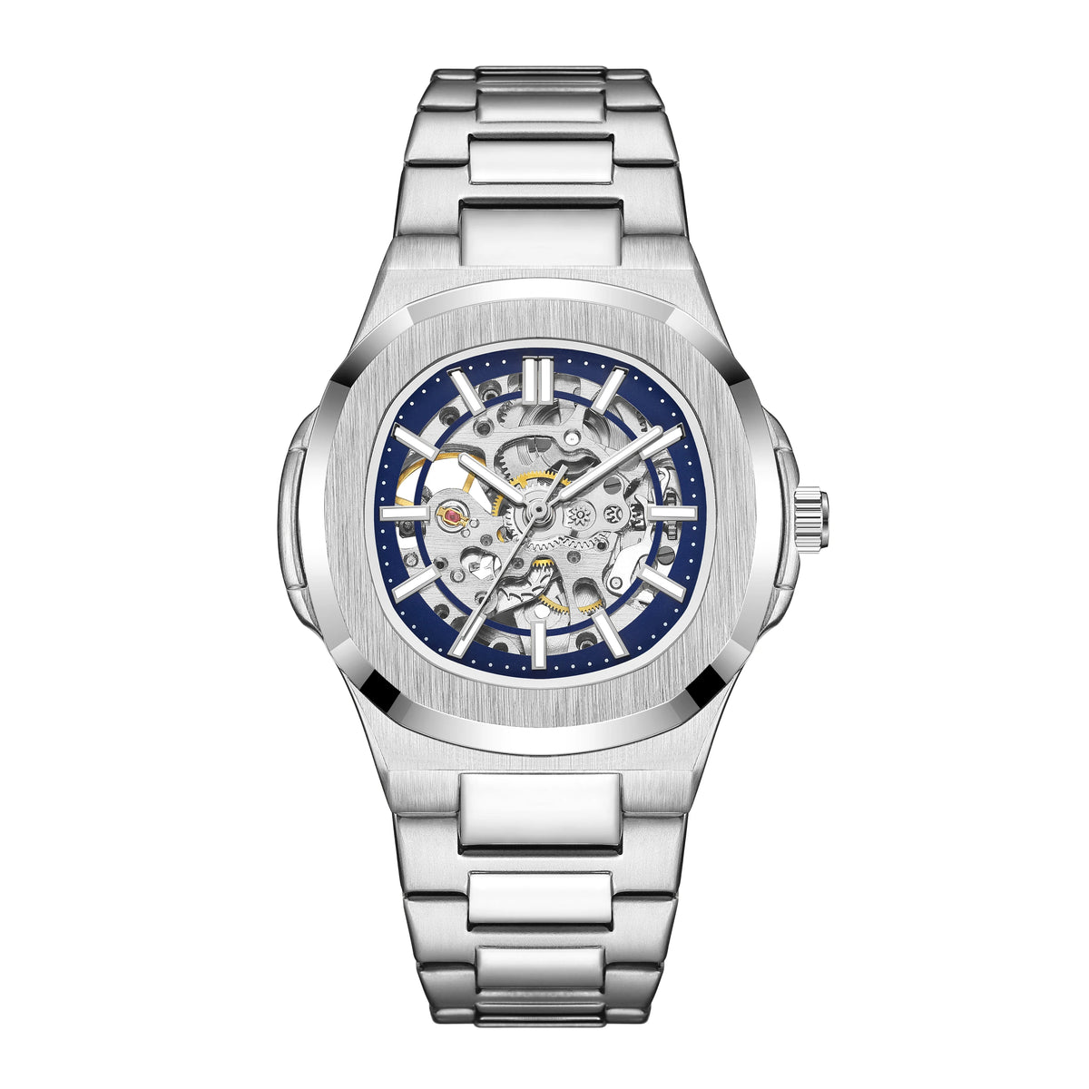 Men's Watches Luxury Automatic Watch For Men Mechanical Wristwatch Skeleton Stainless Steel Sapphire Glass Male Clock 2023
