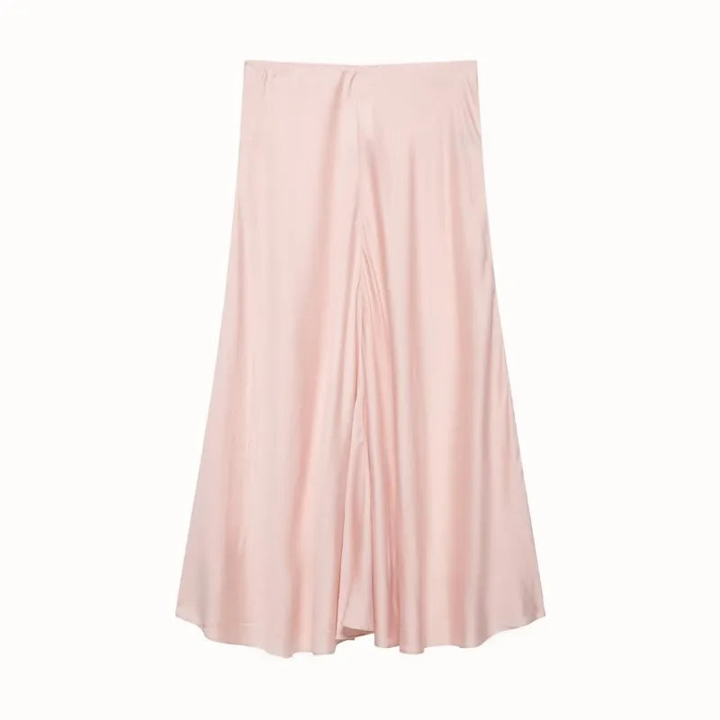 Women'S Skirts Spring Summer Elastic Waist Flared Skirt Elegant Female