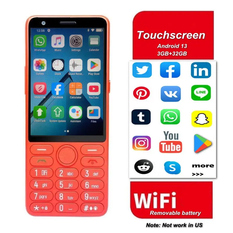 Feature Phone With Touch Screen Smartphone Wifi 5G/4G Global Languages