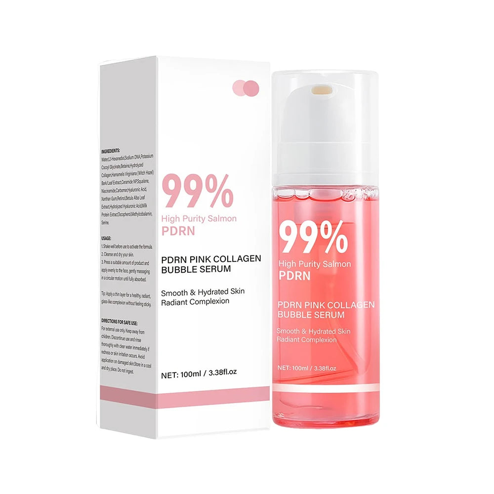 PDRN Pink Collagen Bubble Serum Glow Firming Serum With 99% Purity PDRN