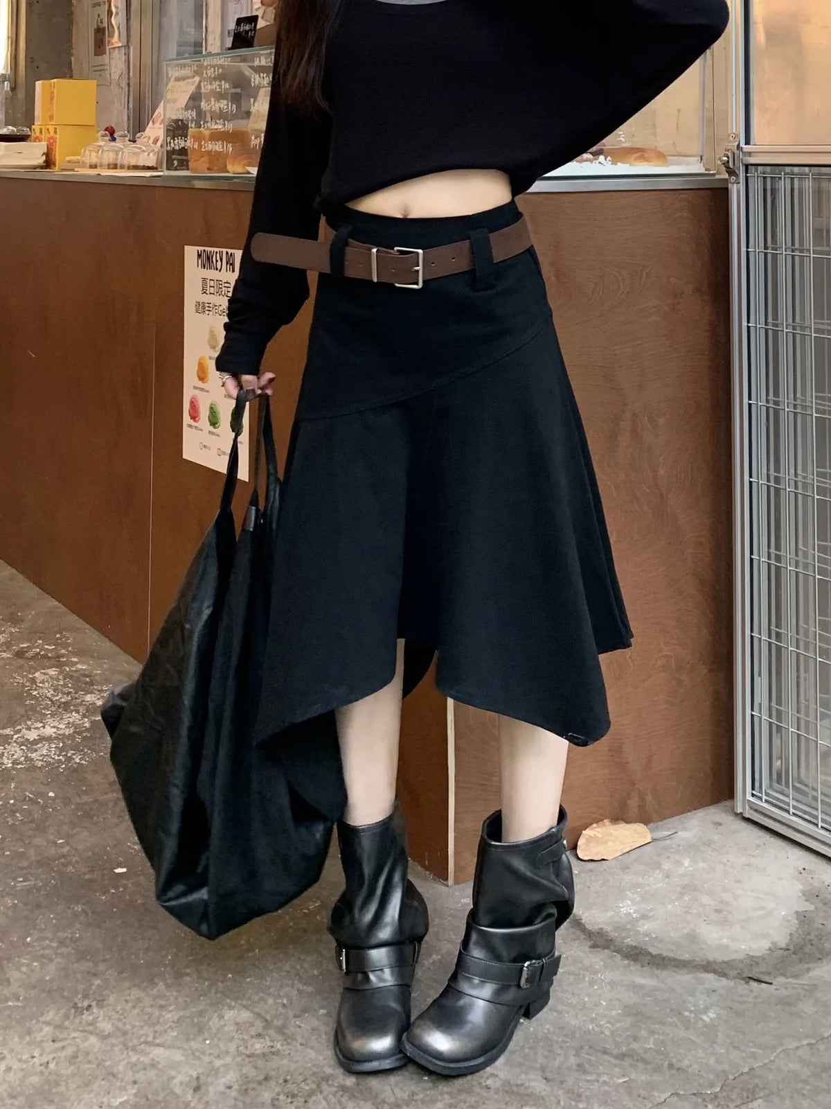 Women'S Skirts Spring Autumn Vintage Irregular Skirt Unique Design Flowy