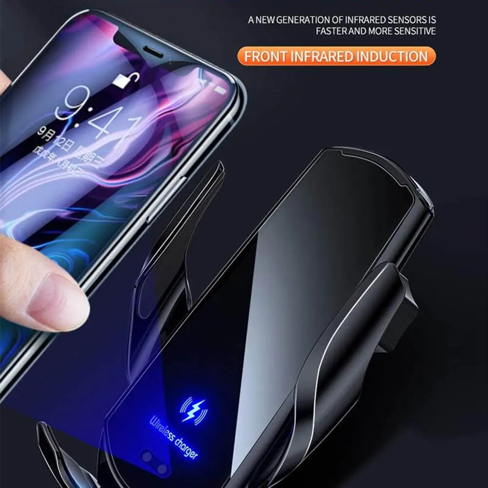 15W Auto-Clamping Wireless Car Charger & Phone Holder