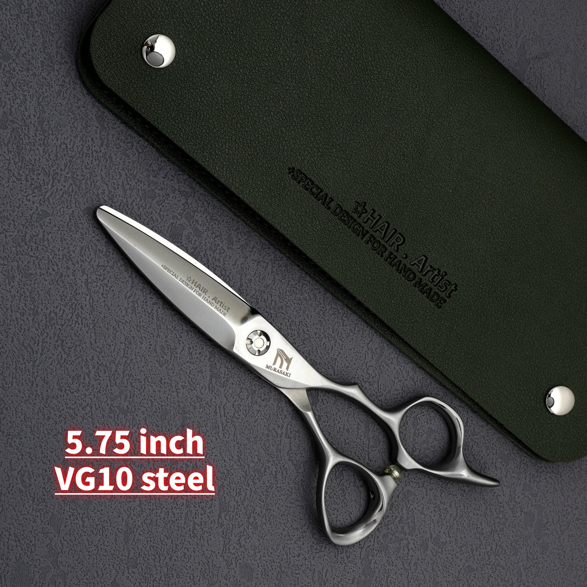 Professional VG10 Steel Barber Scissors, 5.75 Inch Willow Leaf Single-Sided Sharp Blade, Specialized for Regulating Hair Volume