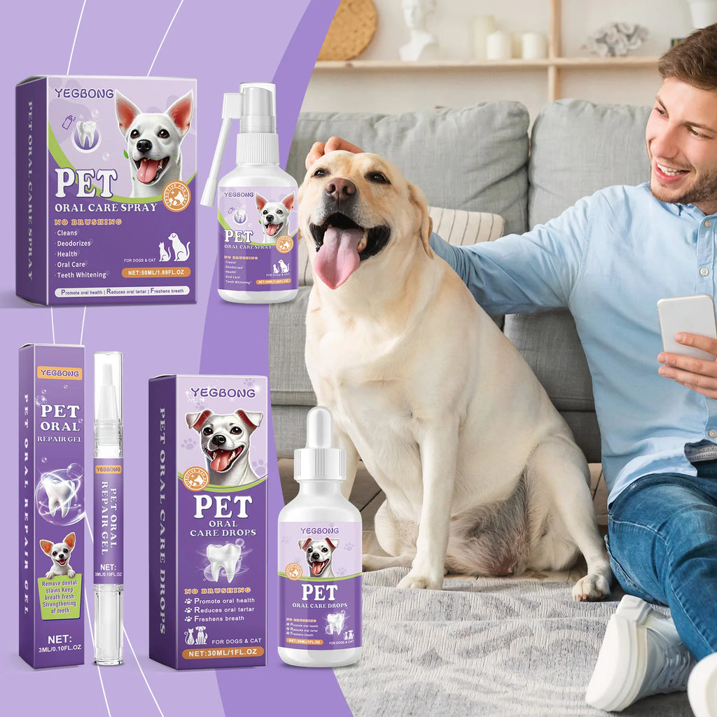 Pet Oral Care Spray For Cats And Dogs–Eliminates Bad Breath, Tartar, Gum
