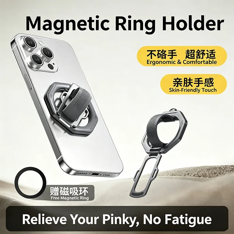 Magnetic Phone Ring Holder 360° Rotatable Foldable Metal Phone Stand
