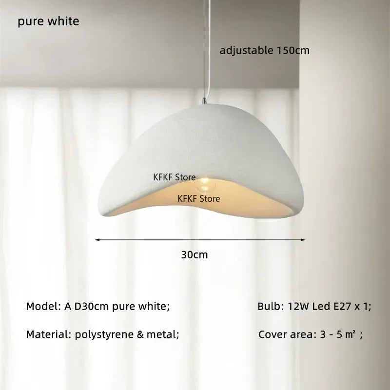 Nordic Wabi Sabi LED Pendant Light E27 Simple Chandelier Cord Suspend Lamp for Dining Room Restaurant Luminarias Fixtures