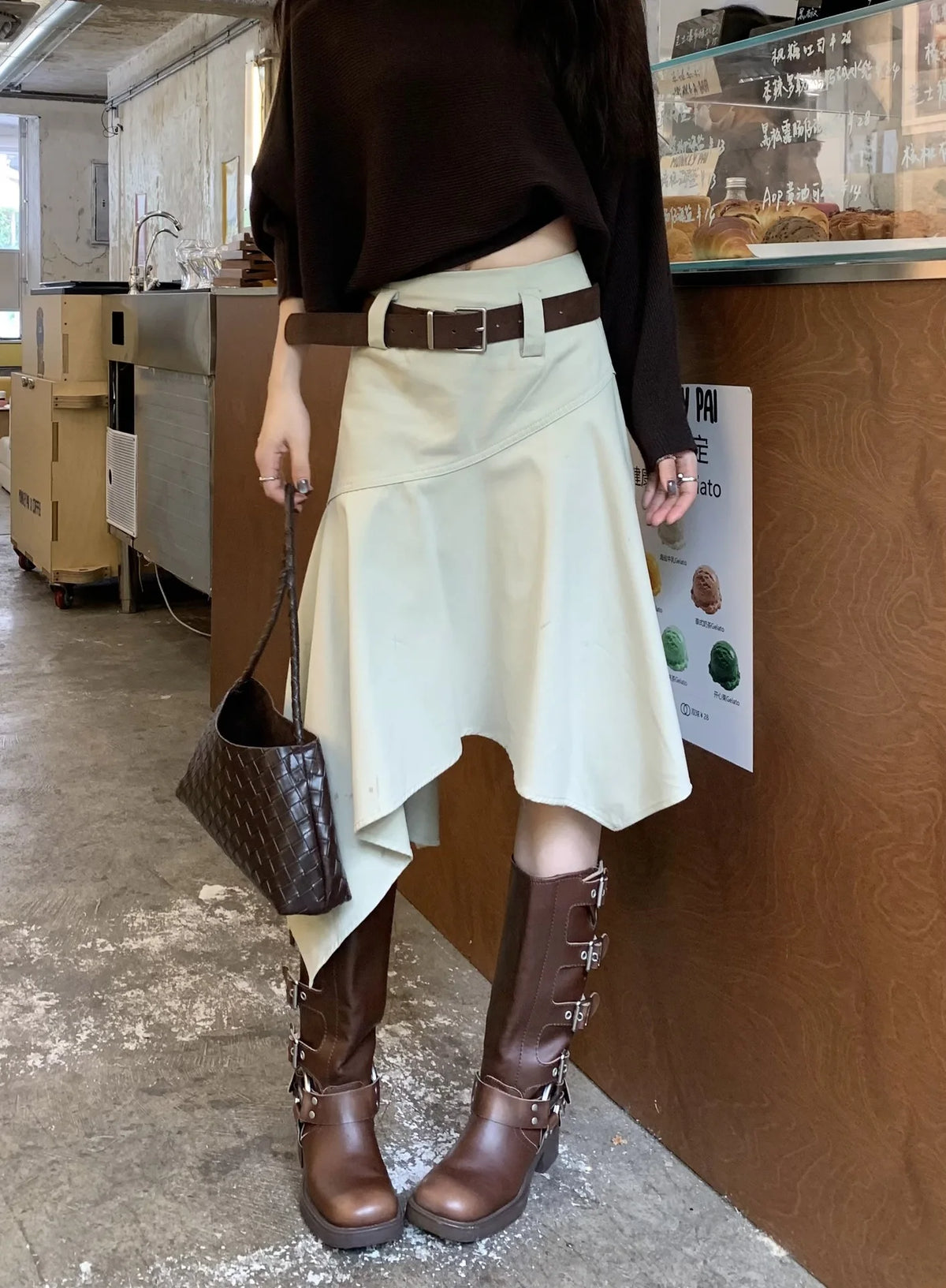 Women'S Skirts Spring Autumn Vintage Irregular Skirt Unique Design Flowy