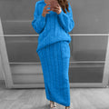 Knit Sweater and Skirt Sets Women Streetwear Autumn/Winter 2023 New Fashion Long Sleeve Pullover Fried Dough Suit for Female