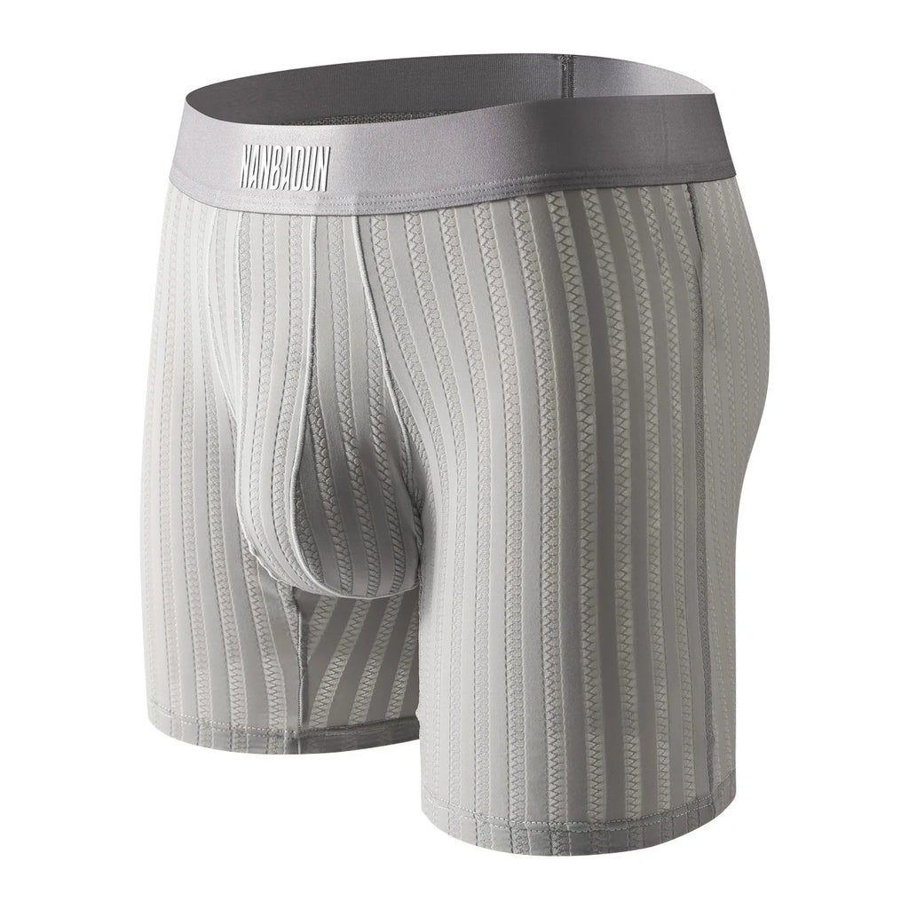 Men's Boxers Thin Semi Transparent Ice Silk Underwear Man Panties Solid Breathable Boxer Shorts Extended Leg Underpants M-XXL