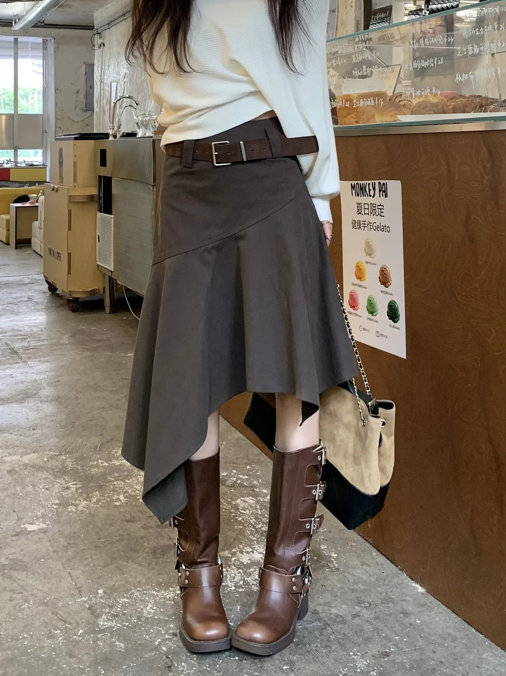 Women'S Skirts Spring Autumn Vintage Irregular Skirt Unique Design Flowy