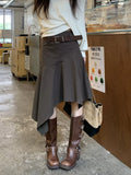 Women'S Skirts Spring Autumn Vintage Irregular Skirt Unique Design Flowy