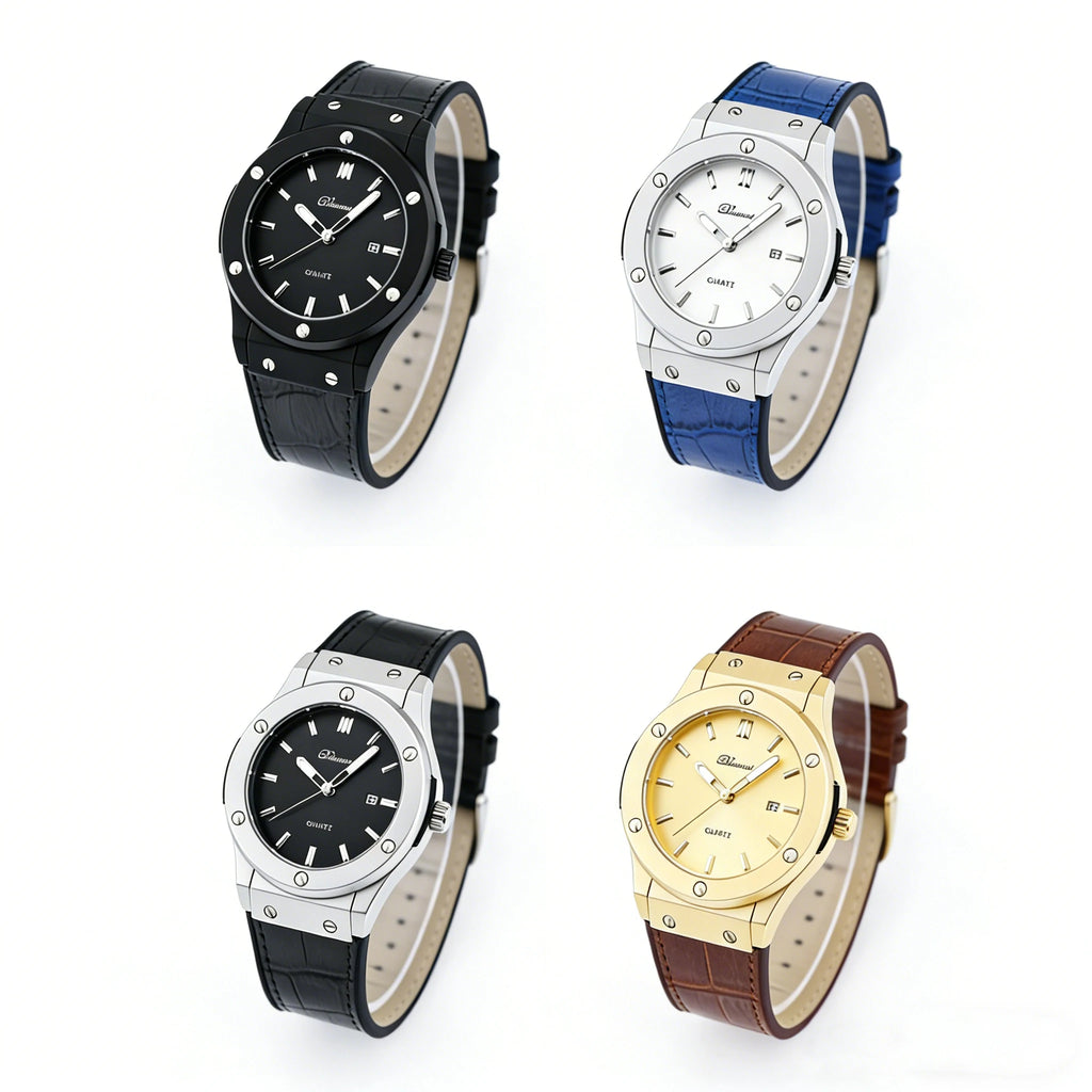 Men's Fashion Watch - Leather Strap, Minimalist Dial, Thoughtful Gift Designed for Business Professionals and Fashion Enthusiast