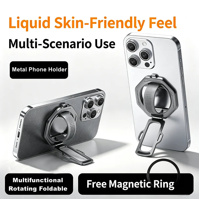 Magnetic Phone Ring Holder 360° Rotatable Foldable Metal Phone Stand