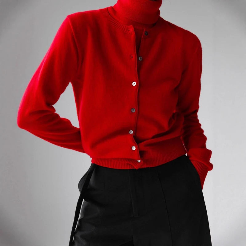 Knitwear Sweater Set Early Autumn 2025 High-necked Sleeveless Bottoming Shirt Sweater Cardigan Women's Casual Suit