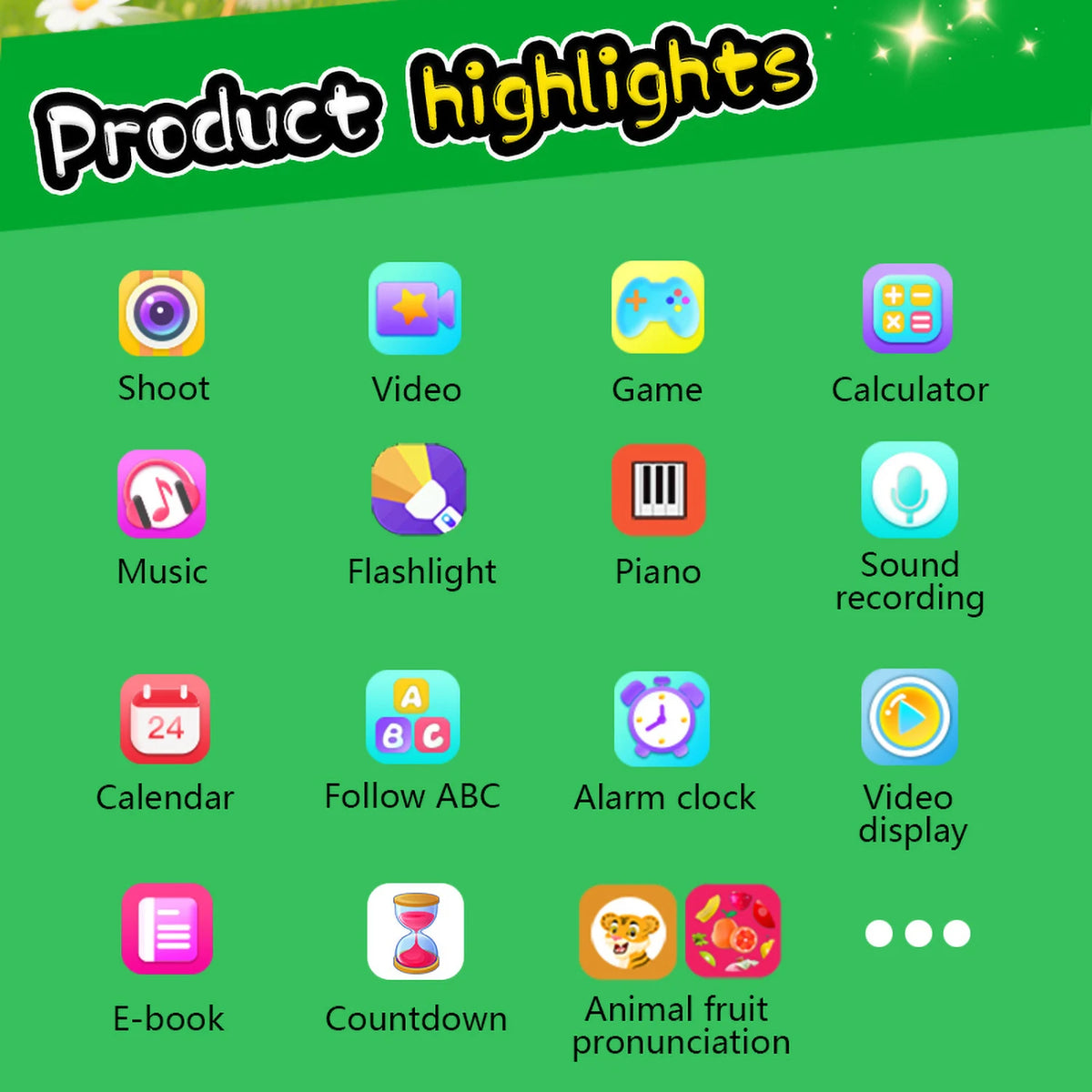 Upgrade Kid Smart Phone Toy 2.8 Inch Touch Video Recording Music Player