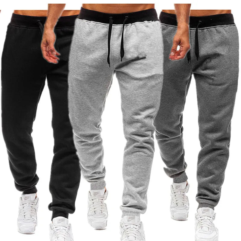 Mens Casual Pants Autumn Winter Sweatpants Men Running Jogger Sports Gym Trousers Fashion Solid Color Workout Long Pants 2025