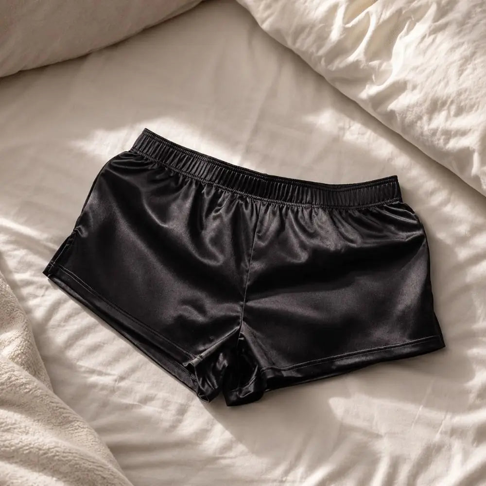 Sleepwear Pants Ice Silk Satin Boxer Shorts Casual Style Loose Male Panties Underpants Boxer Shorts Boy