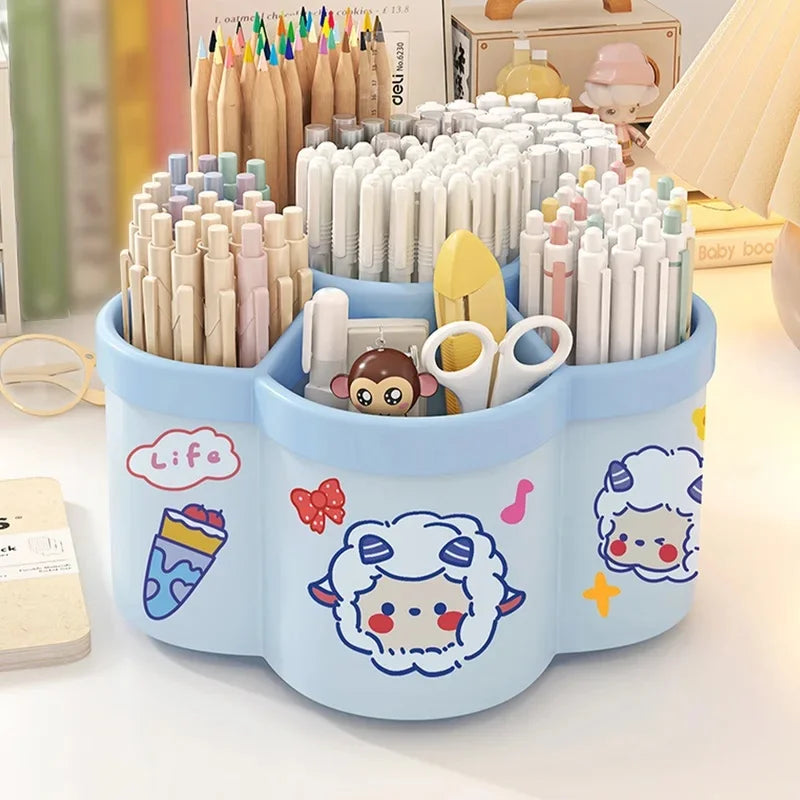 Rotating Desk Organizer, Large Makeup & Pen Holder For
