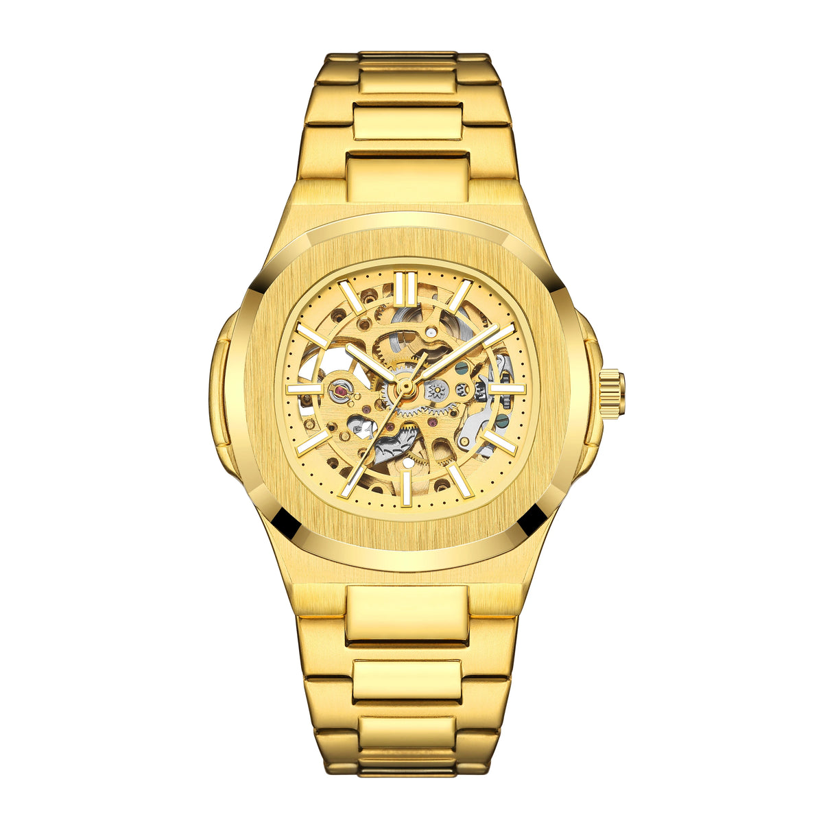 Men's Watches Luxury Automatic Watch For Men Mechanical Wristwatch Skeleton Stainless Steel Sapphire Glass Male Clock 2023