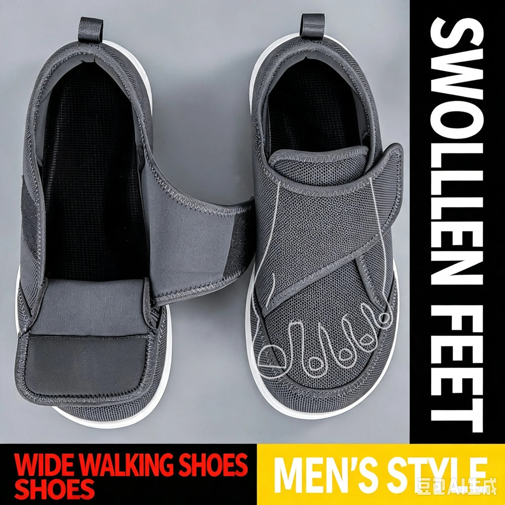 Wide-Fit Adjustable Walking Shoes