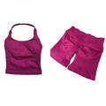 Yoga Sets Women Gym Clothes Longline Strappy Top High Waist Shorts