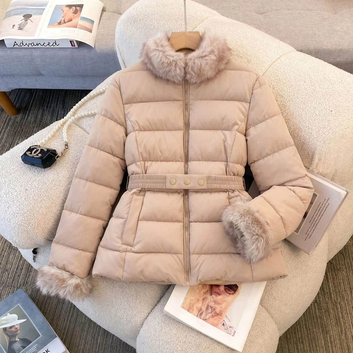 Winter Clothes 2026 New Fashion Fur Collar Down Cotton-padded Jacket Women's Short Cotton-padded Clothes To Keep Warm