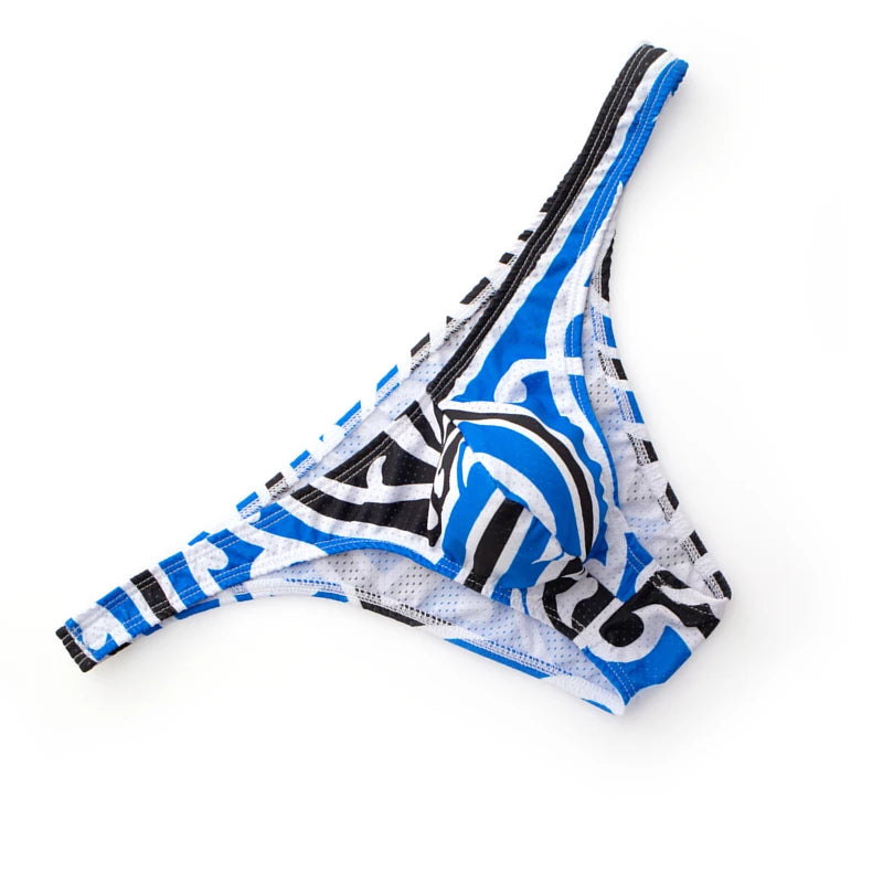 Printed Briefs Men Underwear Sexy Slip Hombre Bikini Briefs Man U Convex Underpants Cuecas Calzoncillos Mesh Mens Lingerie