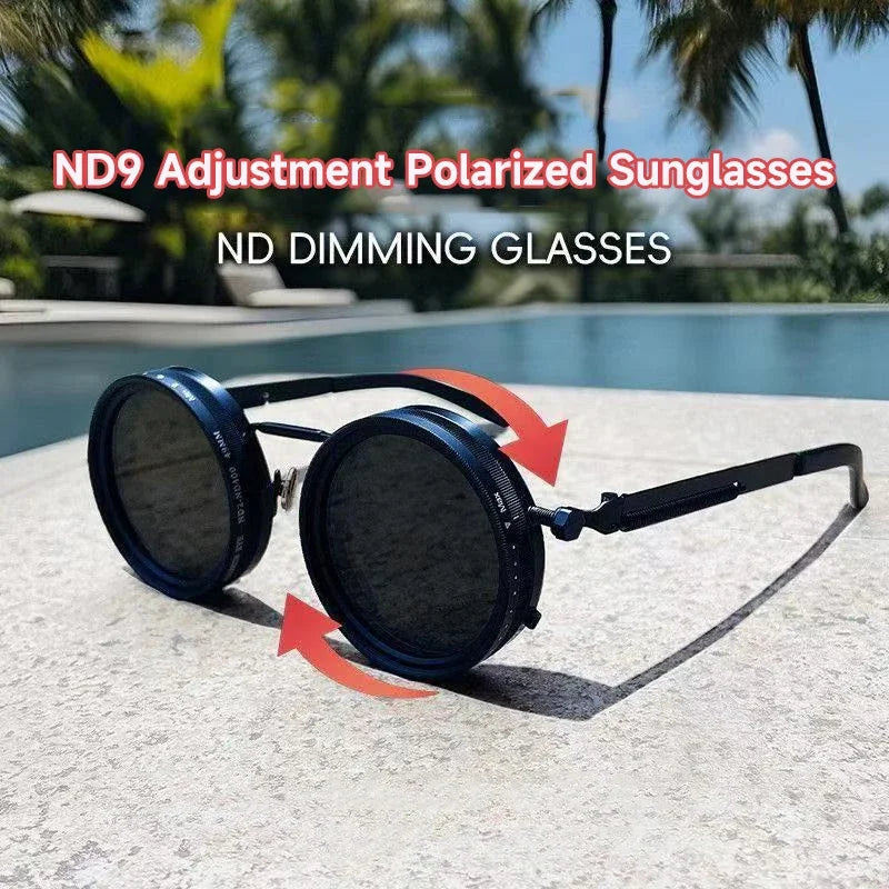 Round Adjustable-Lens Sunglasses