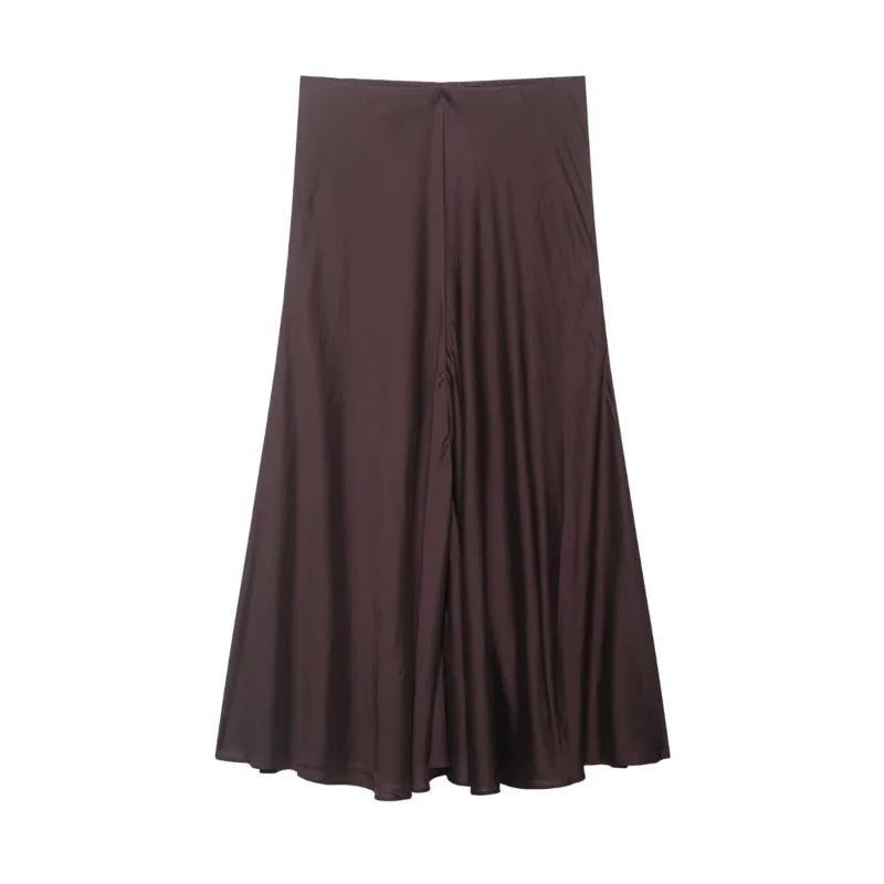 Women'S Skirts Spring Summer Elastic Waist Flared Skirt Elegant Female
