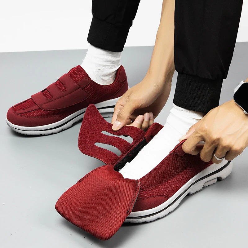 Wide Toe Sneakers for Fat Foot Diabetic Shoes for Elderly Hallux Valgus