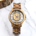 Men's Engraved Wooden Quartz Watch