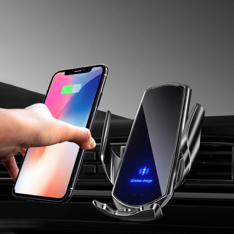 Smart Sensor Car Phone Wireless Charger 15W Fast Charging Auto-Clamping