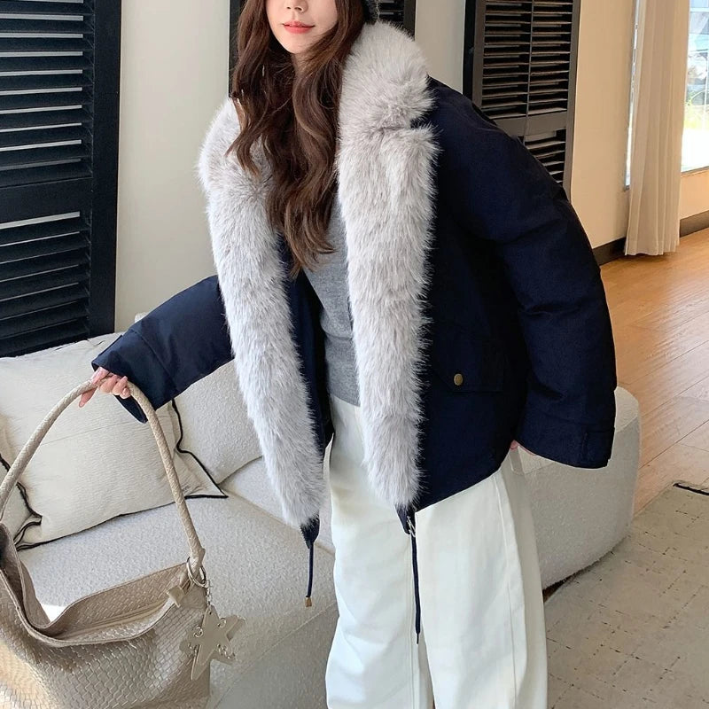 Autumn Winter New Style Fashionable Foreign Trade  Winter Jacket for Women  A Charming Elegant Hooded Mid-length Cotton Coat