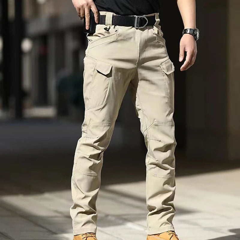 Mens Cargo Military Tactical Casual Trousers Softshell Elastic Spring Autumn Pants Hiking Camping Climbing Sports Combat Fitness