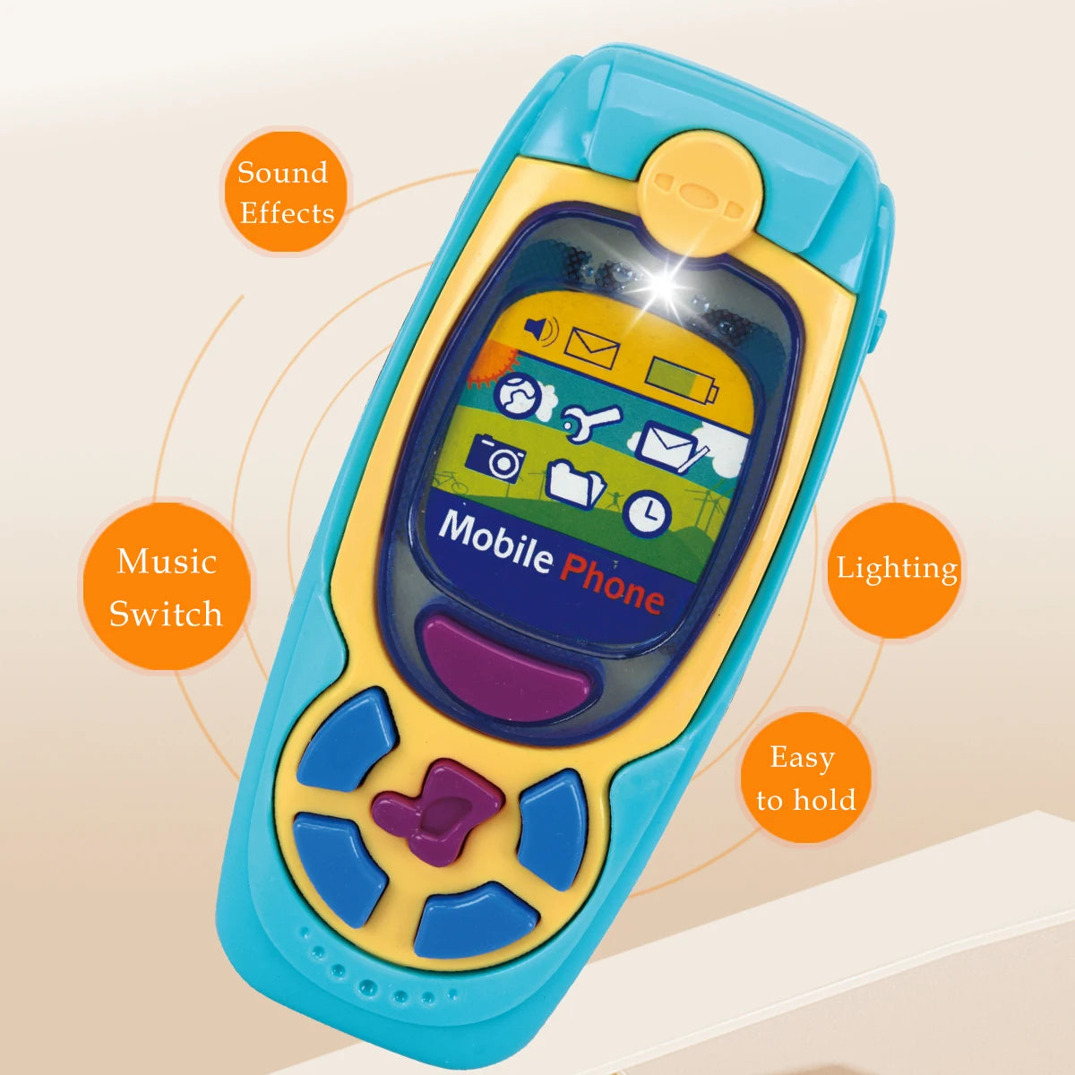 Smartphone Toys, Baby Phone With Music And Light Sound Interact Simulate