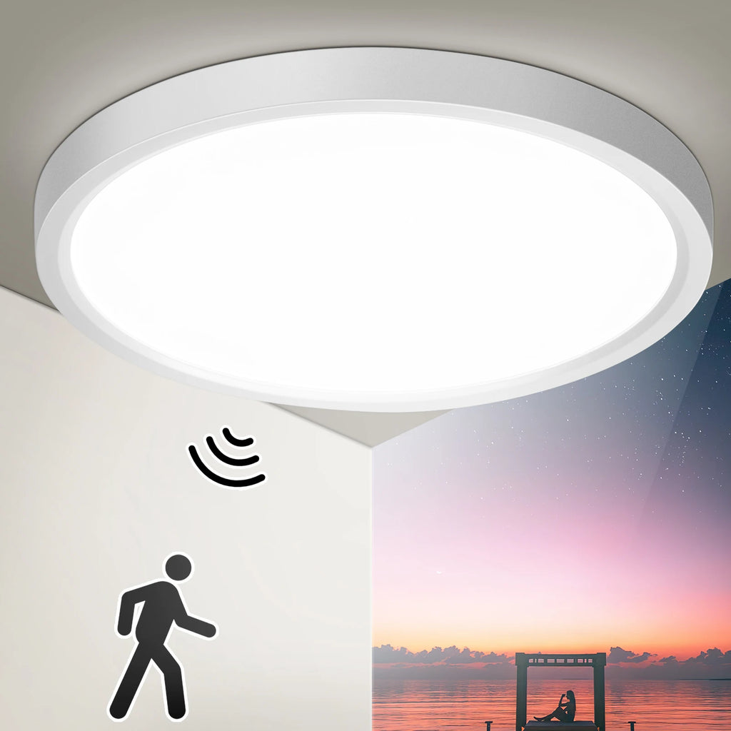 24W LED Ceiling Light with Motion Sensor, 2400LM, 30cm Round Ultra-Thin, 4000K for Hallway, Balcony, Indoor