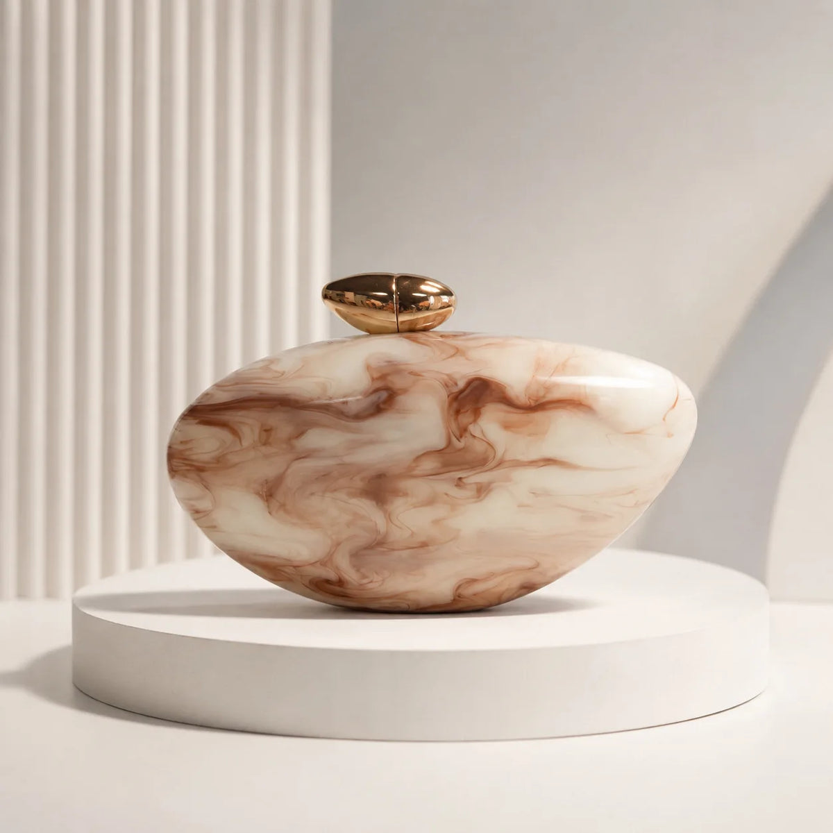 Shell Brand Pearl Brown Marble Acrylic Box Clutches Evening Bag Wedding Party  Female Mini Purse Evening Female Bridal Handbag
