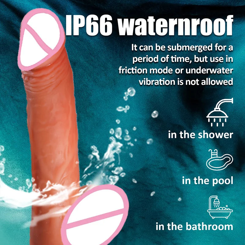 Dildo - Dildo - 1pc Realistic Silicone Dildo with Suction Cup And Telescopic Vibration, Wireless Infrared Control, Rechargeable Lithium Battery, G-Spot And Anal Play Masturbation Toy for Women