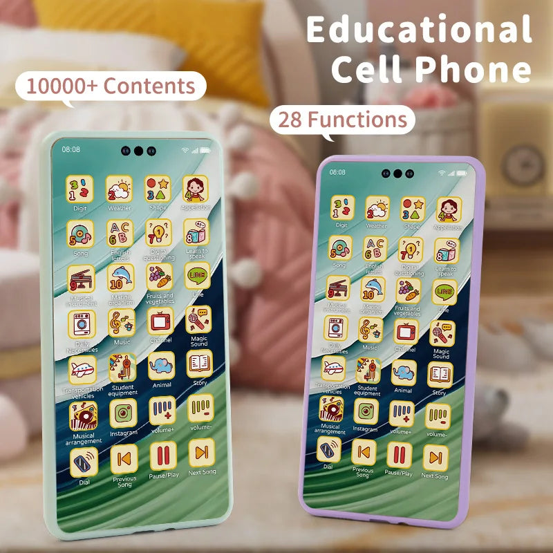Kids Smart Simulation Phone Toy Rechargeable Touchscreen Early Education
