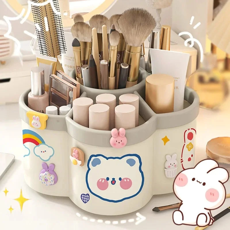 Rotating Desk Organizer, Large Makeup & Pen Holder For