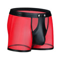 Mesh & Faux-Leather Boxer Briefs