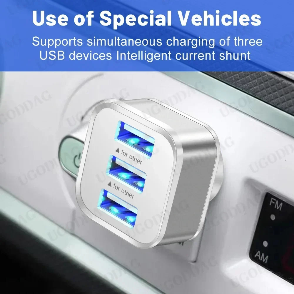 Car USB HUB Charging Extender 2.0 3-Port Extended Usb Splitter With