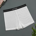 Mens Sexy Mesh Transparent Underwear Mid Waist Ultra-thin Boxer Shorts Breathable Panties Homewear Arrow Pants Solid Underpants