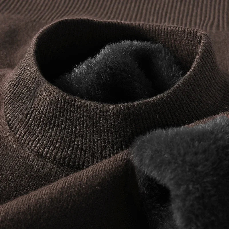 Knitwear Sweater New Autumn/Winter Mock Neck Sweatshirts Solid Color Pullovers Man Brand Casual Mens Clothing