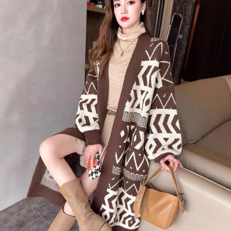 Blouses Jackets Knitwear Women's Spring Autumn Winter Korean Style Knitwear Cardigans Loose Fit Flattering Silhouette Long Niche