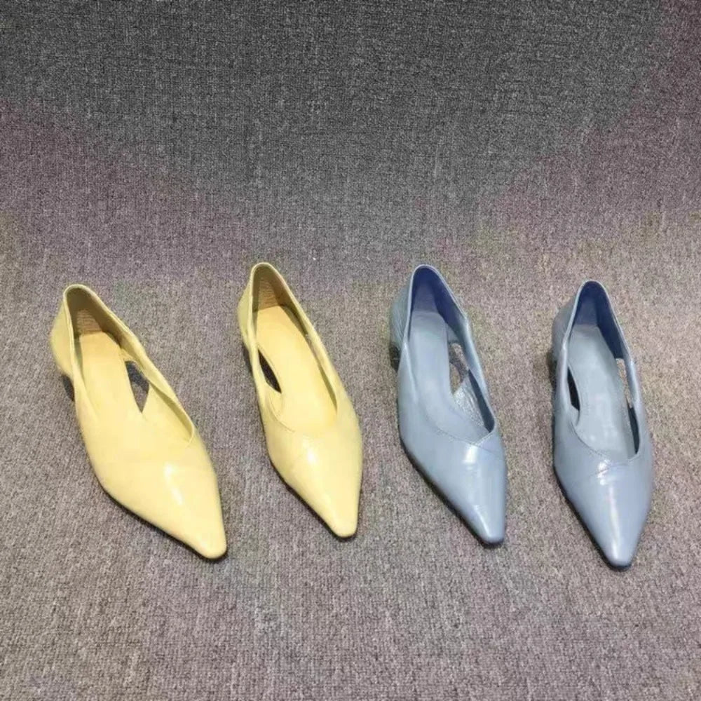 Shoes for Woman Women'S Summer Moccasins Blue Low Heel Elegant Pointed
