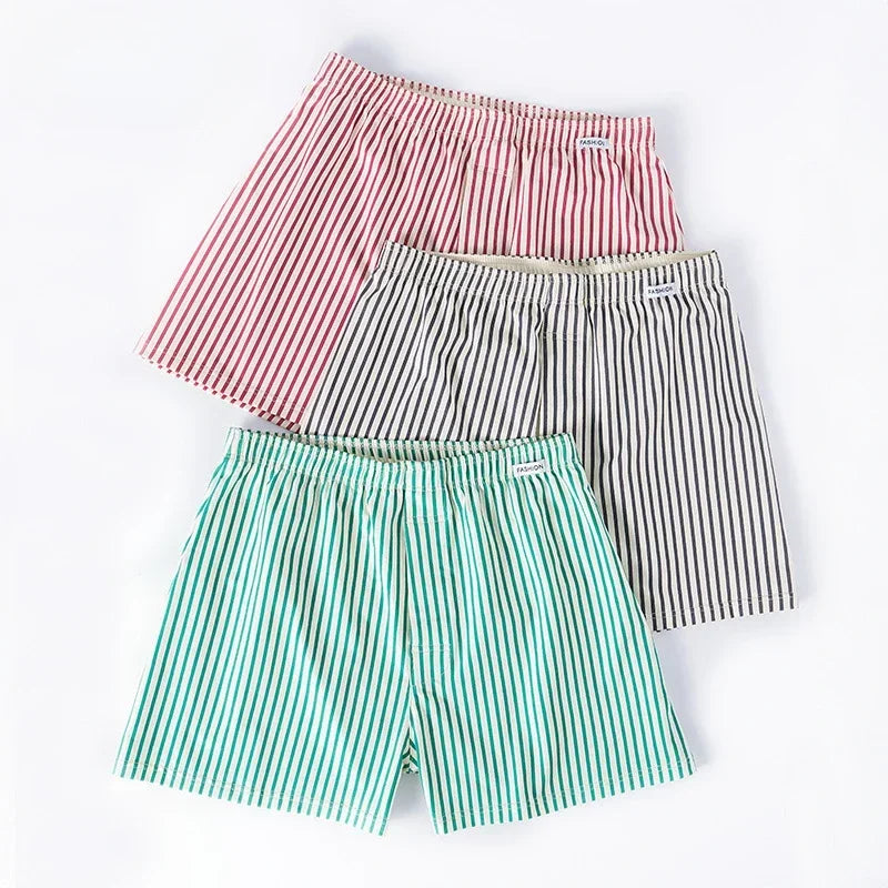 Men's Striped Cotton Boxers – 3 Pack
