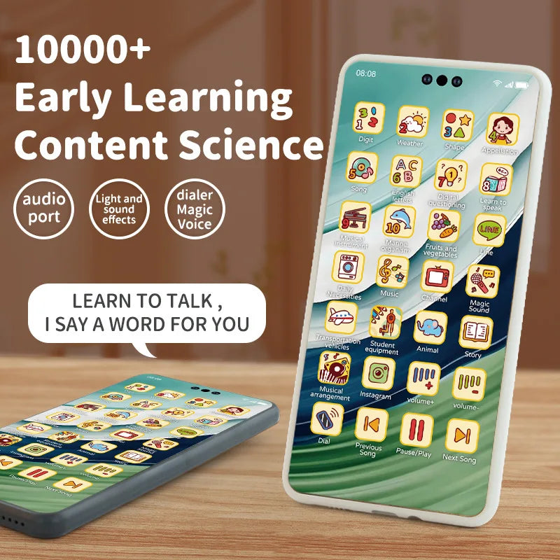 Kids Smart Simulation Phone Toy Rechargeable Touchscreen Early Education