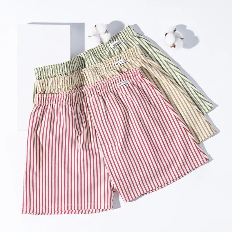 Men's Striped Cotton Boxers – 3 Pack