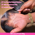 HD Lace 13x6 Frontal Wig 100% Human Hair Straight 13x4 Lace Front Human